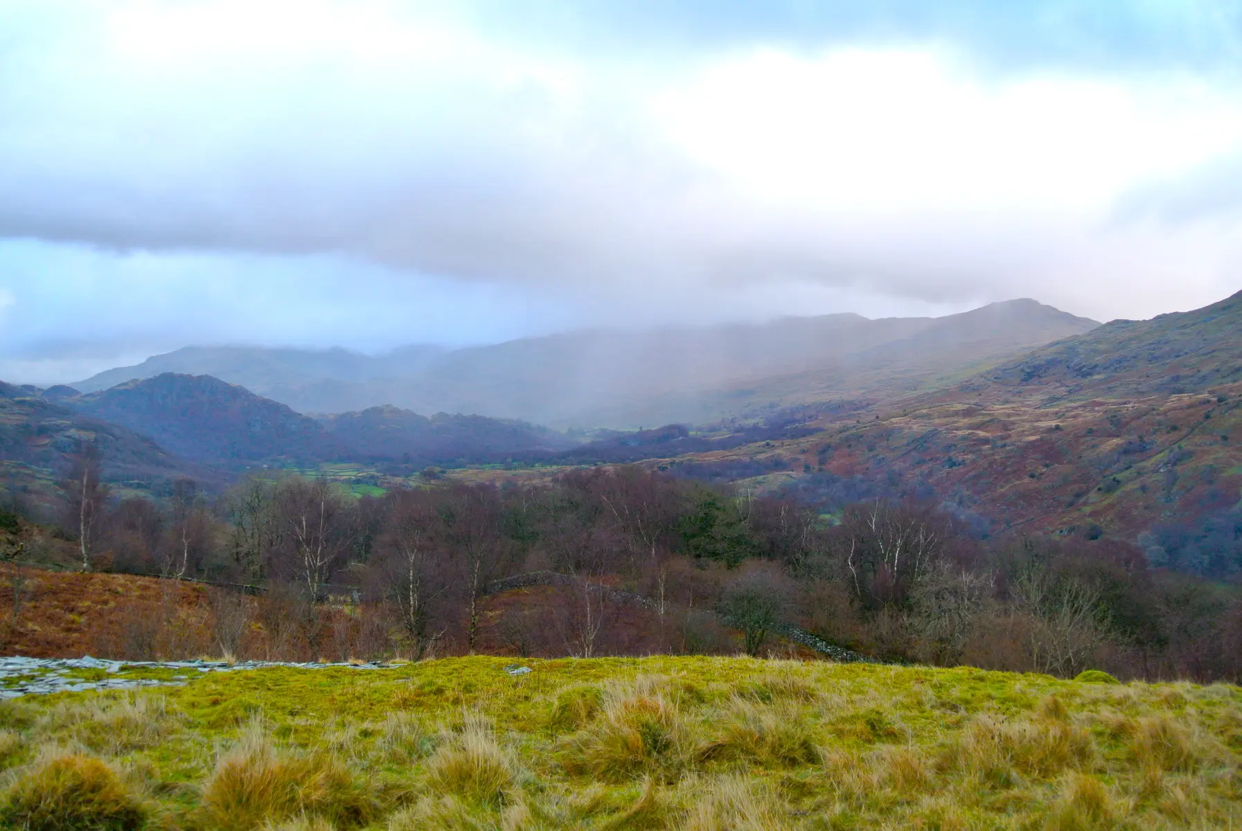 Mist settling across the Cumbrian fells near Cowran Estate
